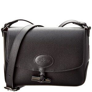 Longchamp Le Roseau crossbody bag in black leather